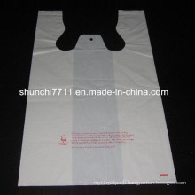 White Printing Plastic Vest Shopping Bag